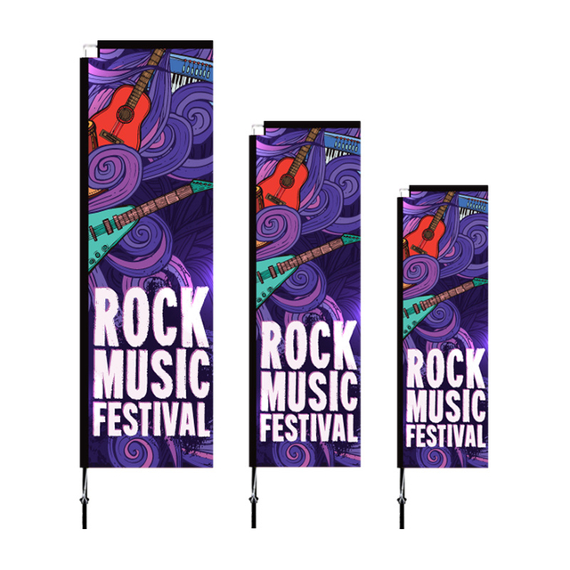 All aluminum Pole Rectangular Flags WR001