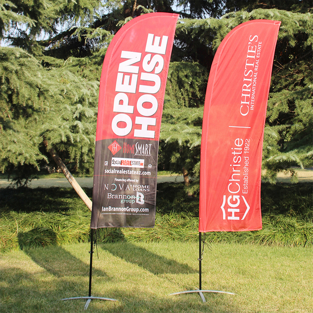 Fiber Glass+aluminum Pole Feather Flags