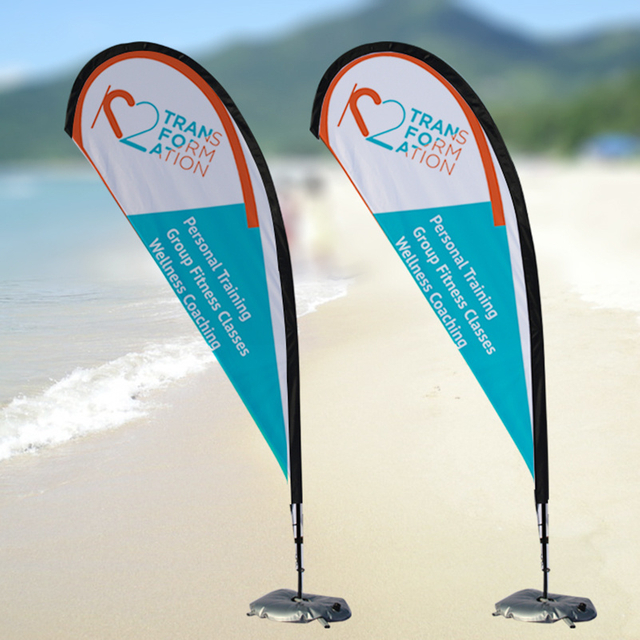 Fiber Glass+aluminum Pole Teardrop Flags WT001